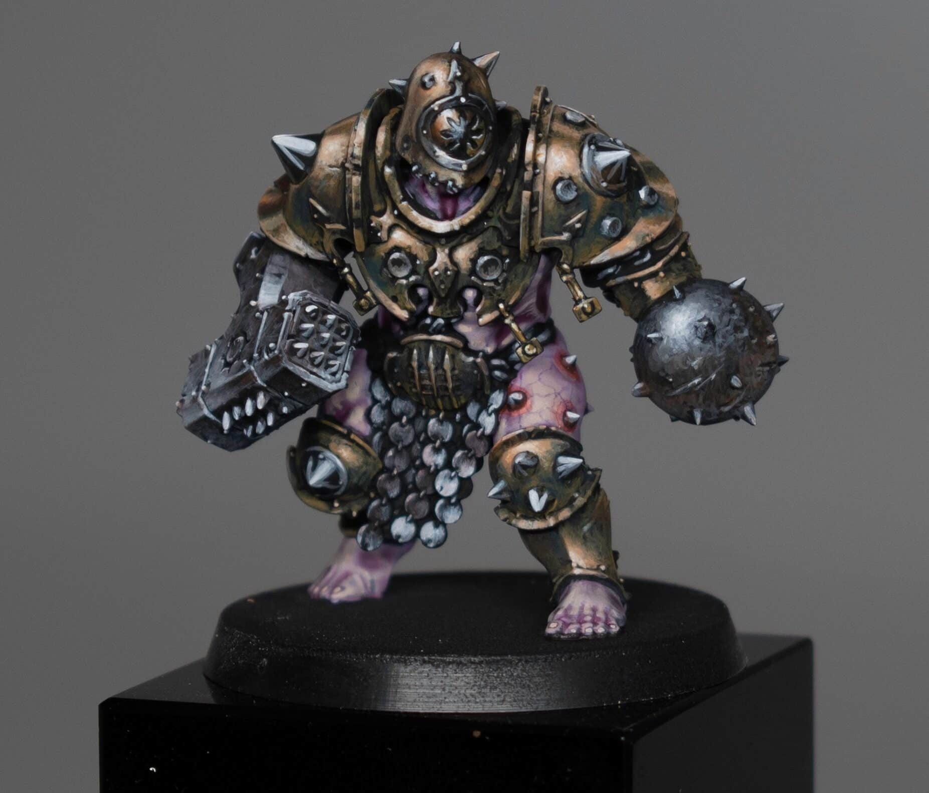 Video Tutorials : How to Paint Ogor Breacher of the Iron Golems Warcy Warband (Non metallic metal and veiny skin)