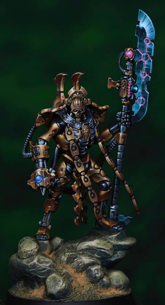 how to paint a Gold Necron Overlord